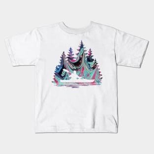 Abstract Silhouette of a kayaker paddling Kids T-Shirt